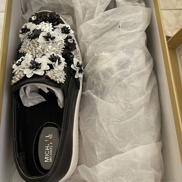 Michael Kors Women’s Trent Slip Leather Black - Picture 7 of 12